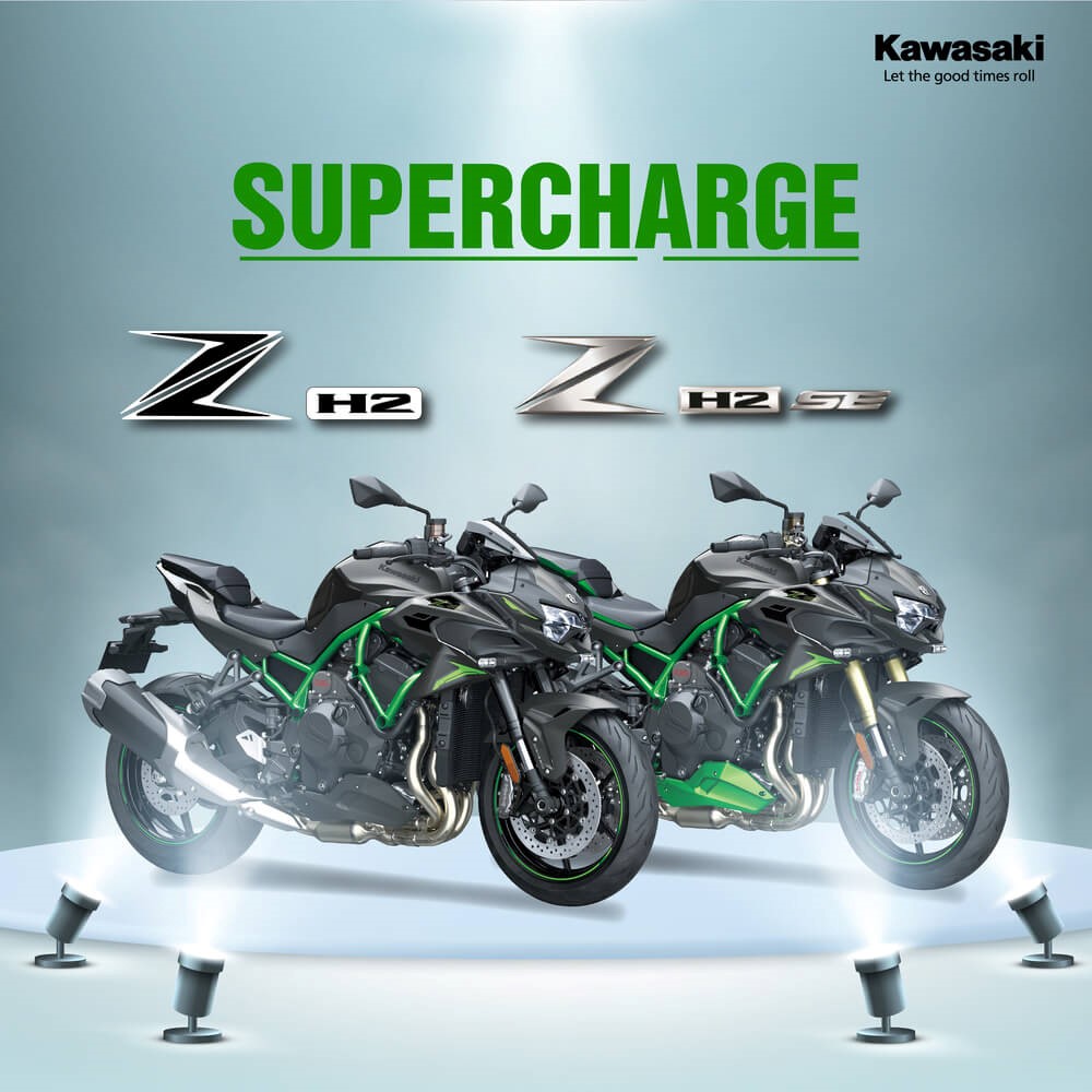 Kawasaki launches Supercharged Z Flagship MY23 ZH2 and ZH2SE at starting price INR 23 02 000 and 27 22 0000 Kawasaki